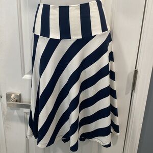 Gap Navy/White Jersey Knit Striped Skirt size Small